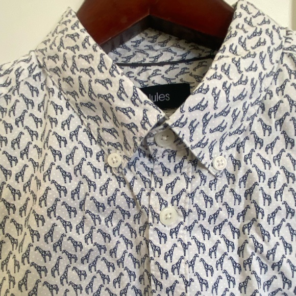 Jules (French brand) size XL (USA size L) fun dress shirt with giraffes on it. - Picture 2 of 5
